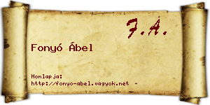 Fonyó Ábel névjegykártya