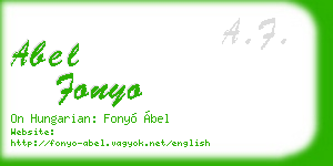 abel fonyo business card