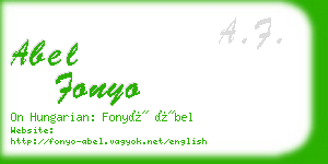abel fonyo business card
